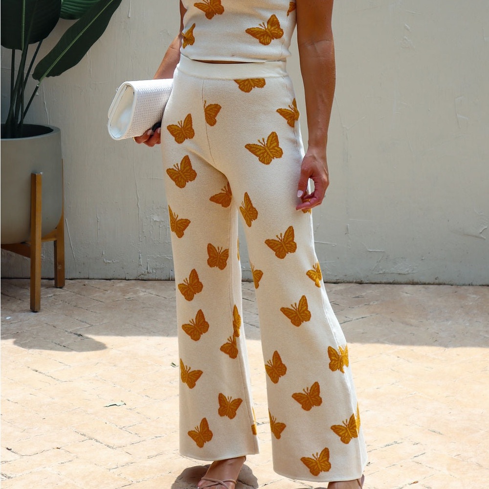 VICI Butterfly Print Knit Halter Pants